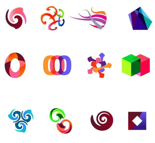 12 symboles vectoriels colorés : (set 19 ) — Image vectorielle