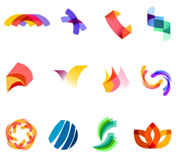 12 colorful vector symbols: (set 20) — Stock Vector