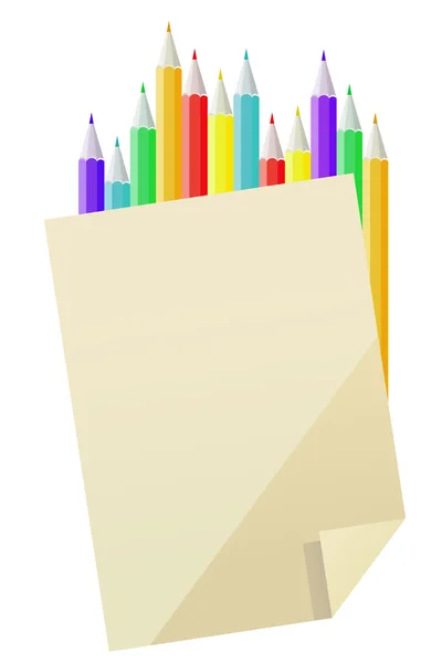 Leeres Papier und Bleistifte — Stockvektor