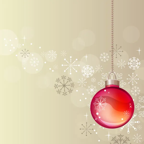 Pastel Christmas background with hanging ball — Stock Vector