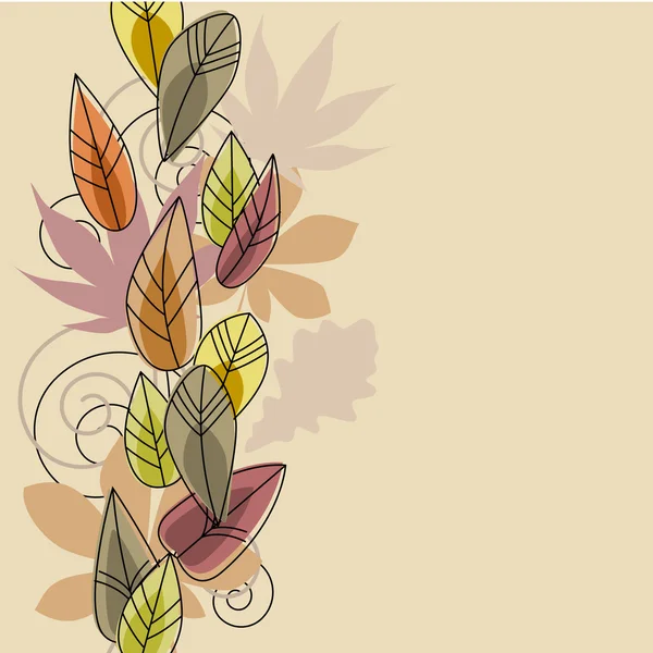Бежевий фон зі стилізованим листям — стоковий вектор