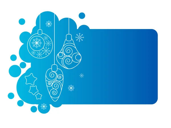 Modrý vánoční rám s dekoracemi — Stockový vektor