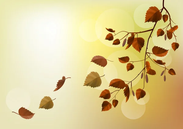 Zweig mit Herbstblättern — Stockvektor