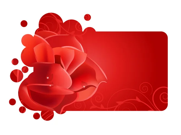 Krásný červený rám s růží — Stockový vektor