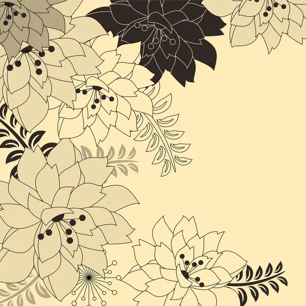 Stijlvolle floral beige achtergrond — Stockvector