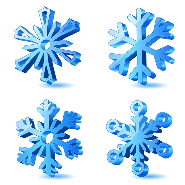 Ícones de floco de neve de Natal vetorial — Vetor de Stock