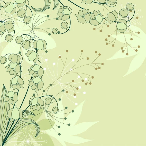 Elegant blommig ljusgrön bakgrund — Stock vektor