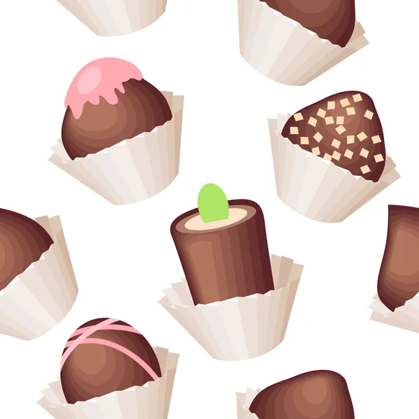 Seamless mönster med choklad godis — Stock vektor
