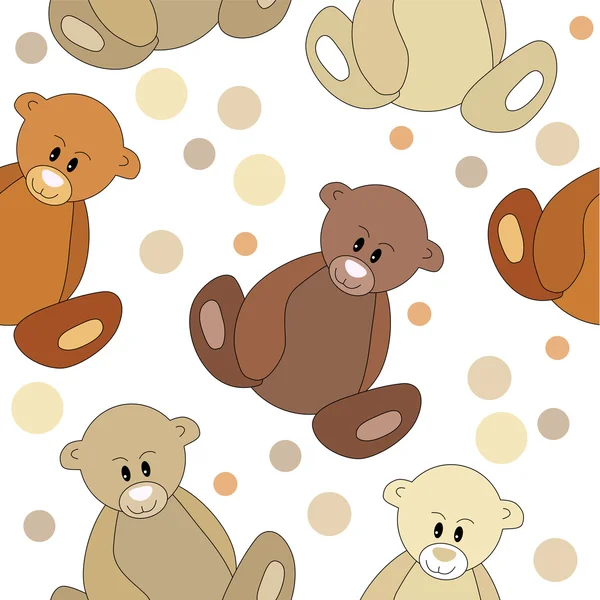 Naadloze patroon met teddy bears — Stockvector