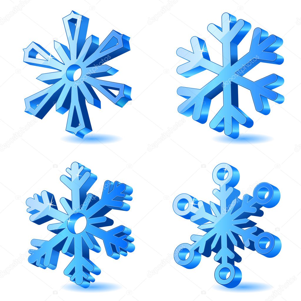 Vector christmas snowflake icons