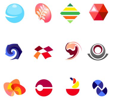 12 colorful vector symbols: (set 22) clipart