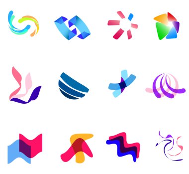12 colorful vector symbols: (set 27) clipart