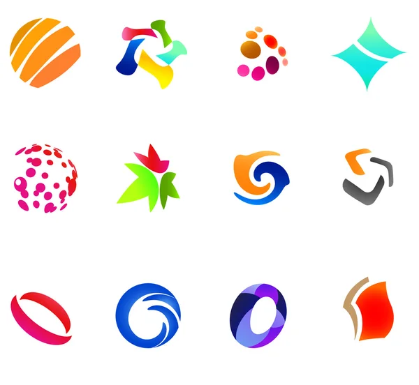 12 symboles vectoriels colorés : (set 24 ) — Image vectorielle