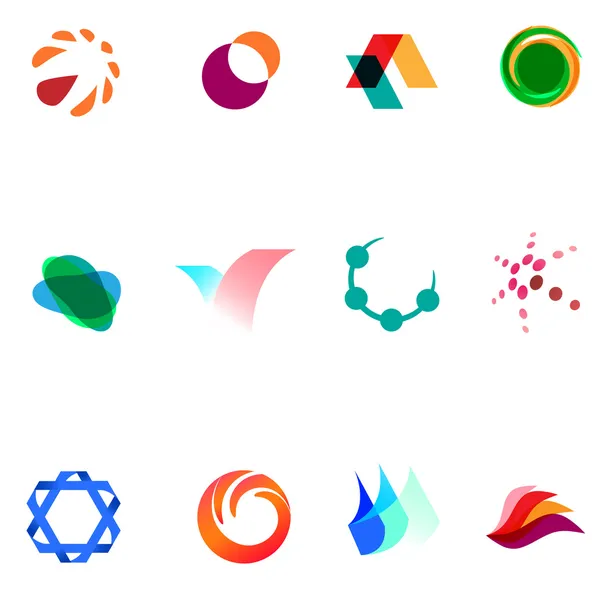 12 kleurrijke vector symbolen: (instellen 26) — Stockvector