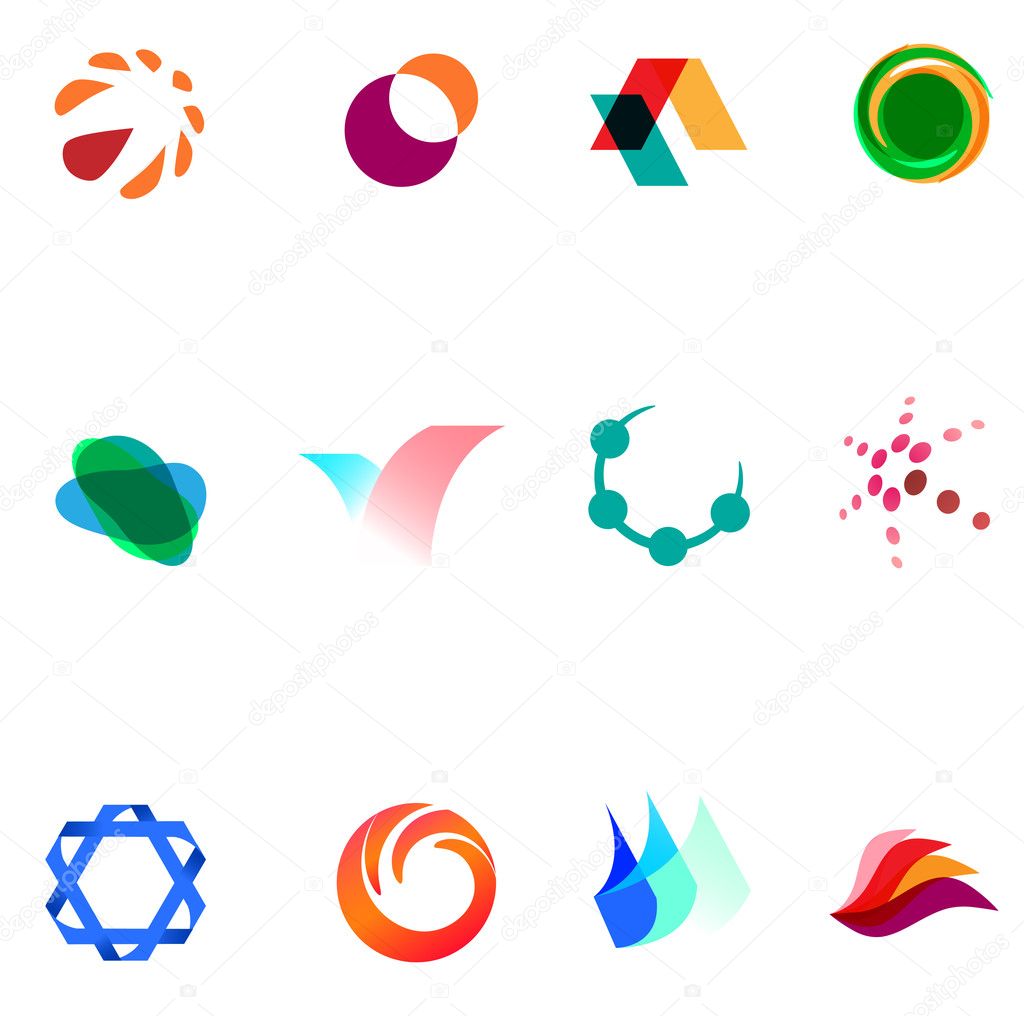 12 colorful vector symbols: (set 26)