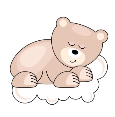 Small bear sleeping clipart