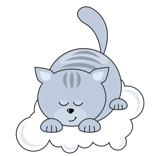 Μικρή γάτα στον ύπνο — Διανυσματικό Αρχείο