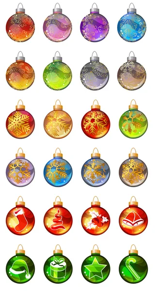 Різні різдвяні скляні кульки — стоковий вектор