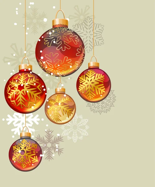 Різдвяний фон зі скляними кульками — стоковий вектор