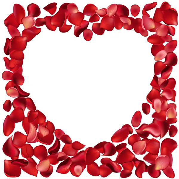 Frame made of rose petals — Stock Vector