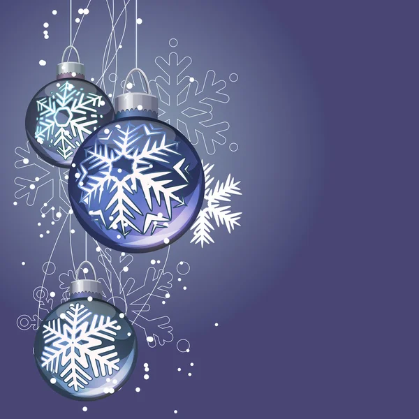 Jul bakgrund med glaskulor — Stock vektor