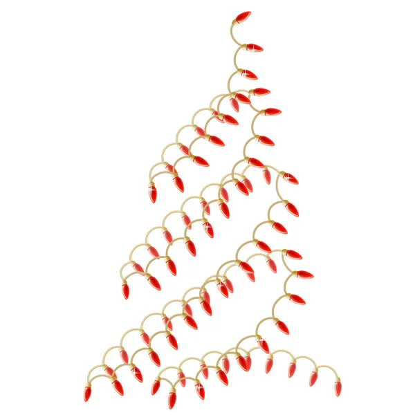 Kerstboom gemaakt van elektrische garland — Stockvector