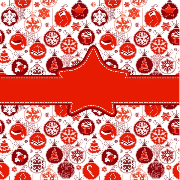 Kreppkarte mit Weihnachtskugeln — Stockvektor