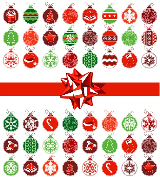 Template with various Christmas balls — Stock Vector