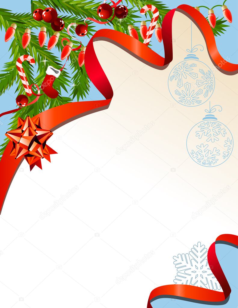 Christmas background with garland