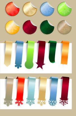 Set of different Christmas stickers and labels clipart