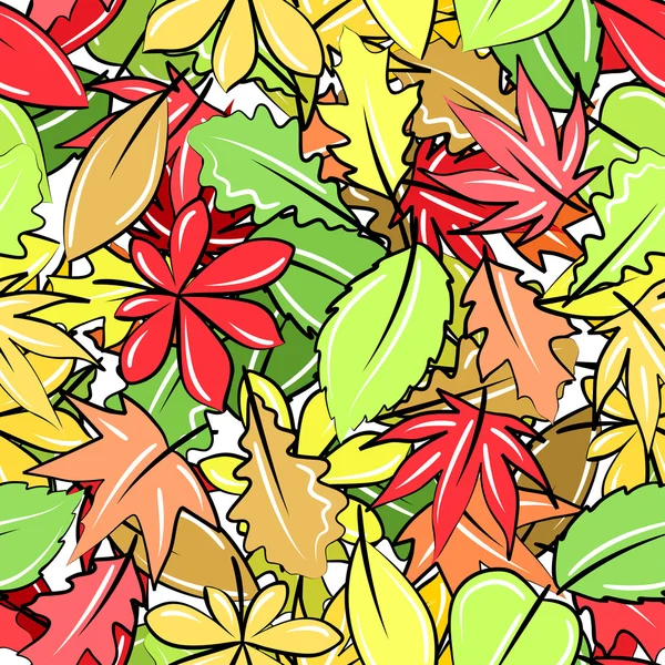 Seamless background with autumn leaves — Stock Vector