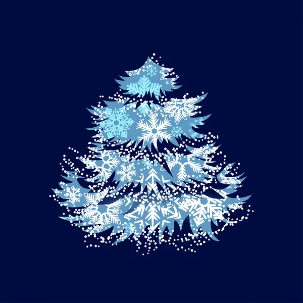 Karácsonyfa hópelyhekből — Stock Vector