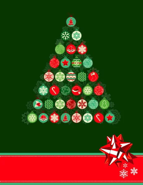 Χριστουγεννιάτικο δέντρο φτιαγμένο από μπάλες — Διανυσματικό Αρχείο