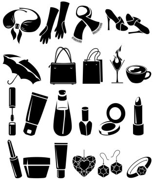 Set of different woman's things clipart