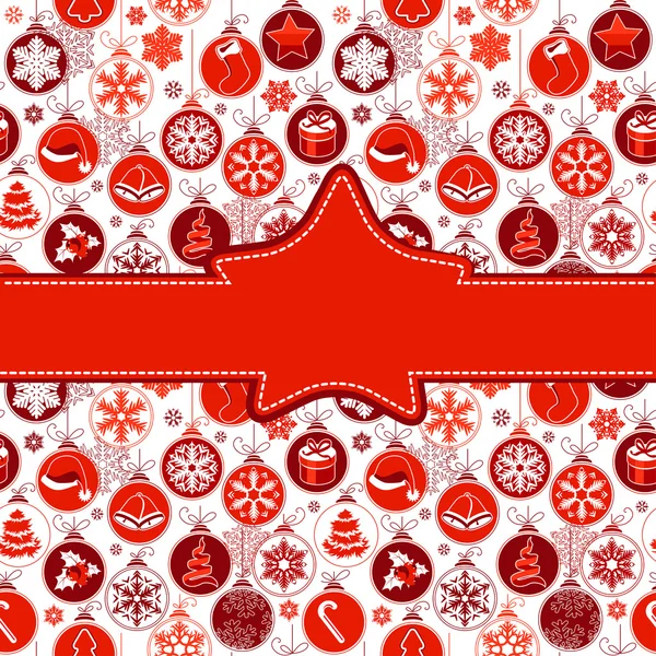 Vorlage mit verschiedenen Weihnachtskugeln — Stockvektor