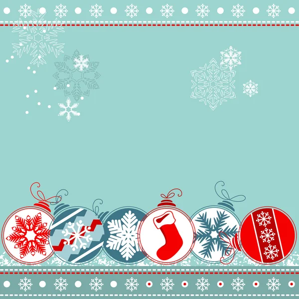 蓝色圣诞背景与球 — 图库矢量图片