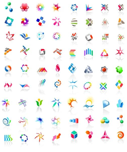 72 színes vektoros ikonok: (értéke 1) Stock Illusztrációk