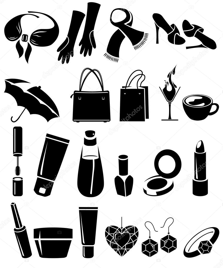 Set of different woman's things