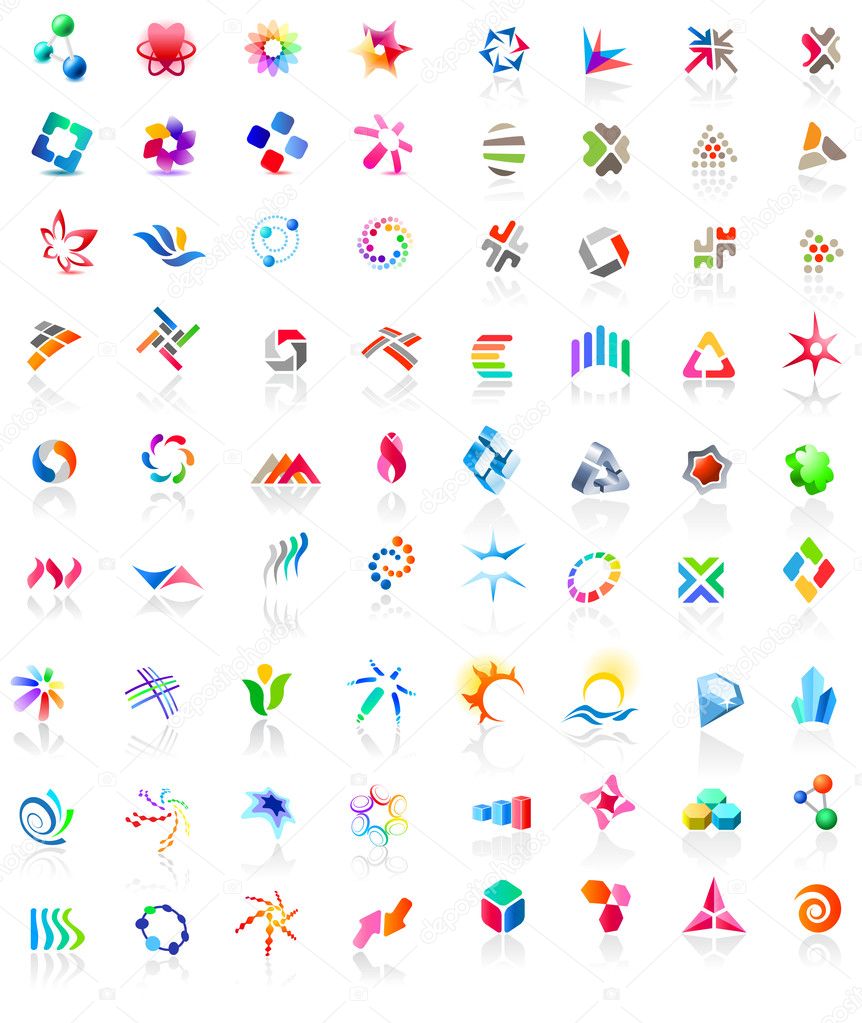 72 colorful vector icons: (set 1)