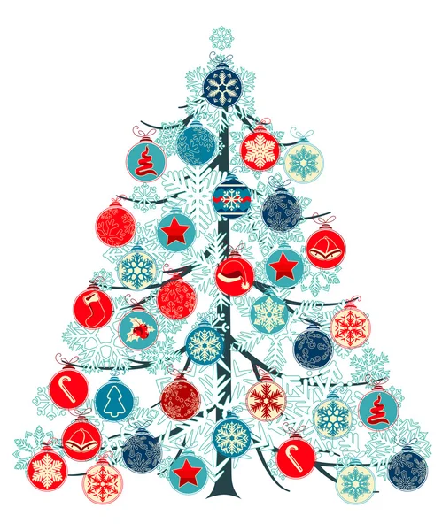 Χριστουγεννιάτικο δέντρο φτιαγμένο από μπάλες — Διανυσματικό Αρχείο