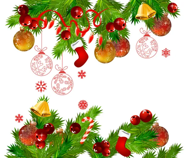 Marco de Navidad con ramas de abeto — Vector de stock