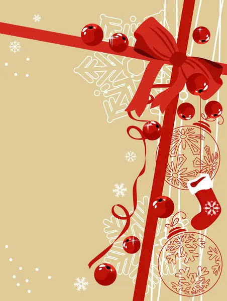 与传统的圣诞符号背景 — 图库矢量图片