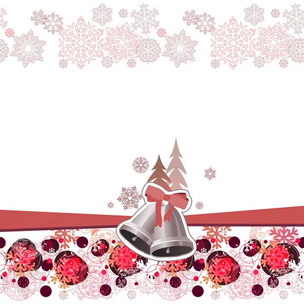 Carte de voeux de Noël avec cloches — Image vectorielle
