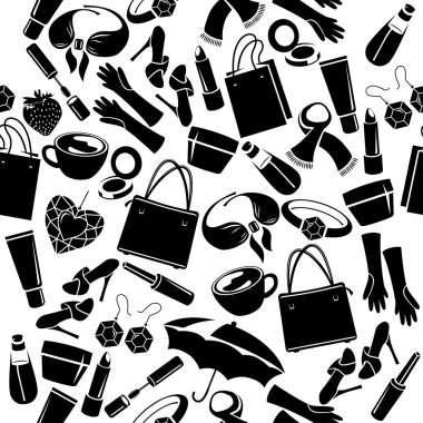 Seamless pattern with woman's things clipart