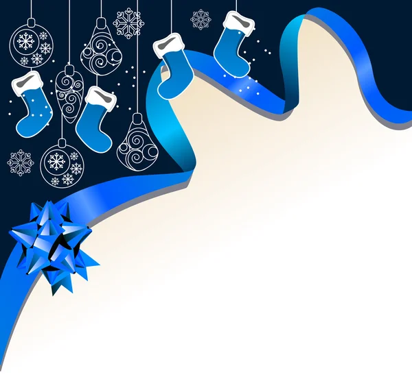 Christmas background with handing Santa socks — Stock Vector
