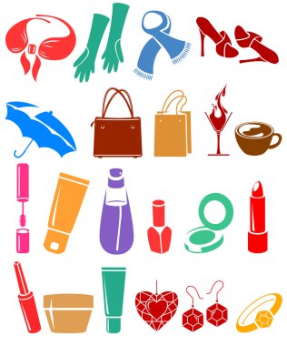 Set of different woman's things clipart