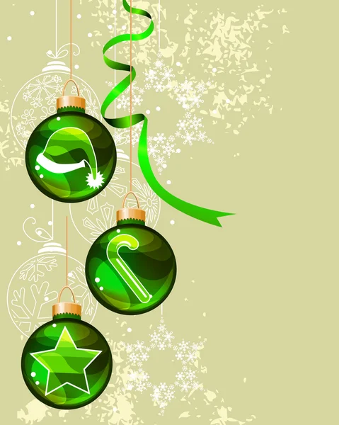 Fond de Noël avec boules de verre — Image vectorielle