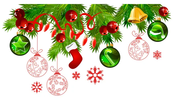 Cadre de Noël avec branches de sapin — Image vectorielle