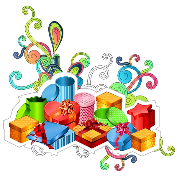 Moderne geschenkdozen — Stockvector