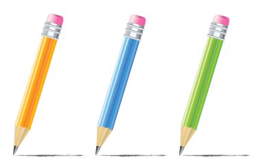 Pencil with color variations clipart